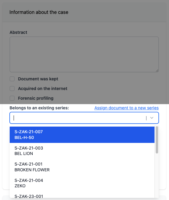 Add a document to a series
