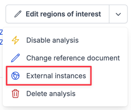 Dropdown menu with the new option for configuring external instances.