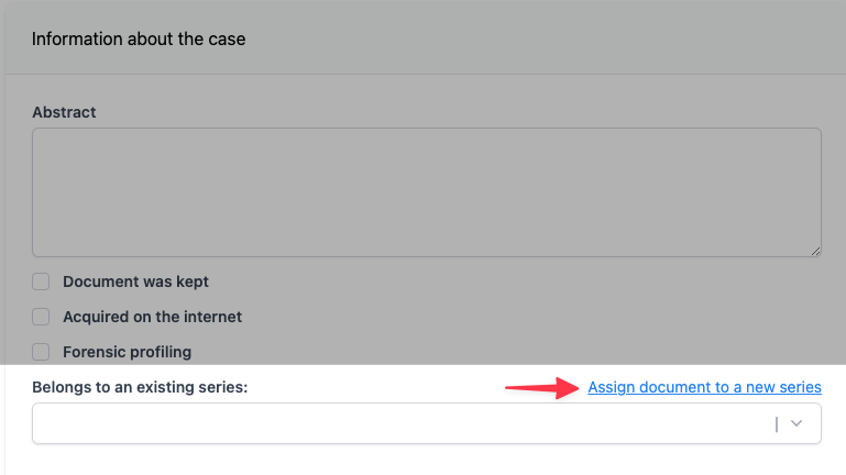 Create a series from a document