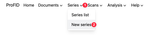 Create an empty series menu