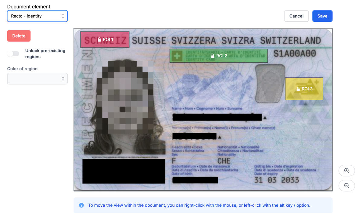 The new ROI edition interface.