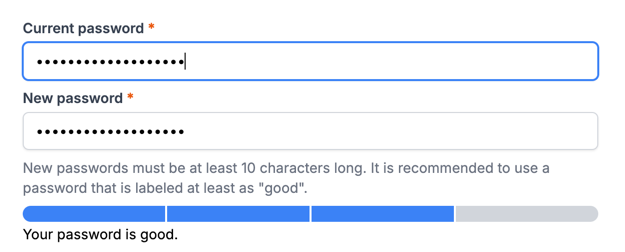 Password strength feedback.