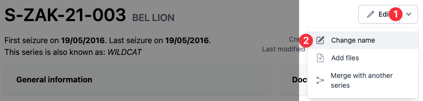 Rename series button