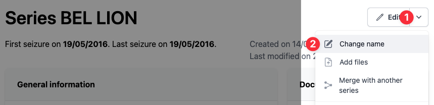 Rename series button