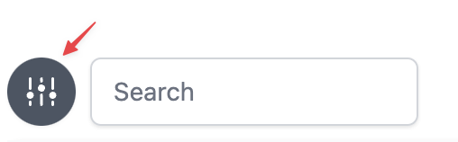Button to open document search filters